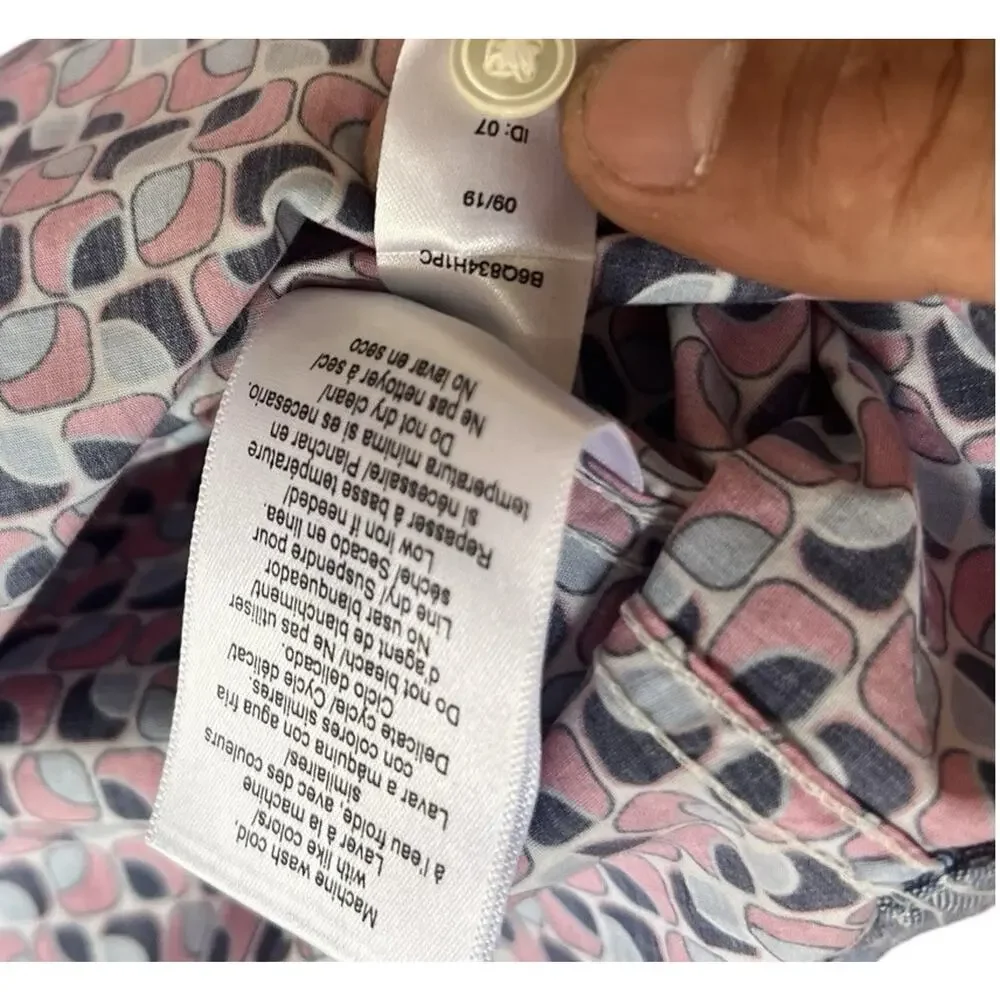 Psycho Bunny Shirt Mens Small Red Blue Button Down Pima Cotton Diamond
